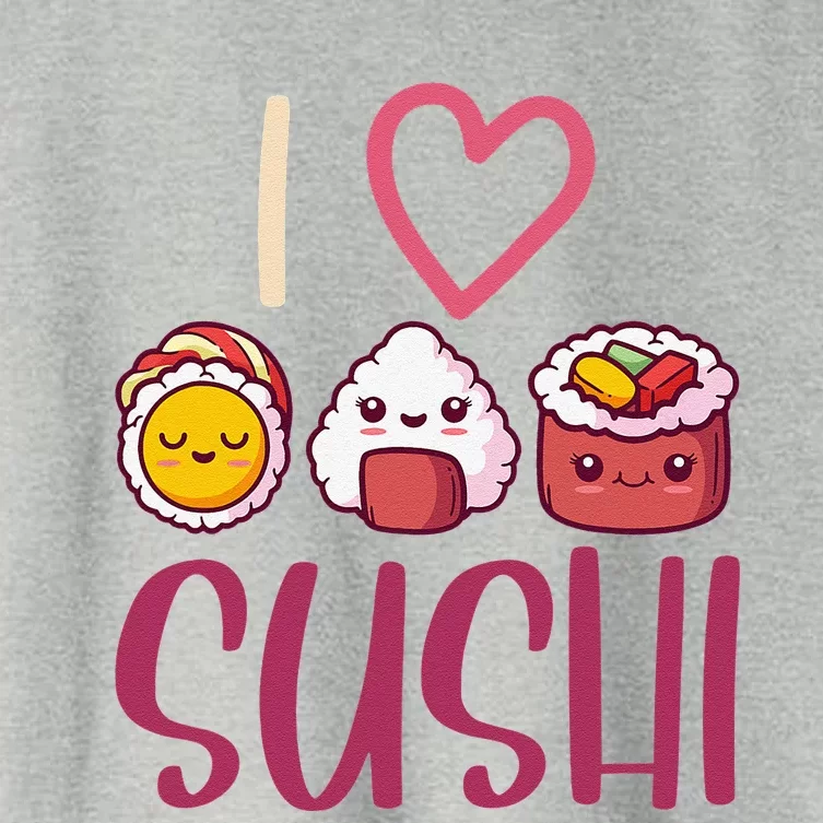 Anime Lover Gift Asian Food Nigiri Sashimi Maki I Love Sushi Women's Crop Top Tee