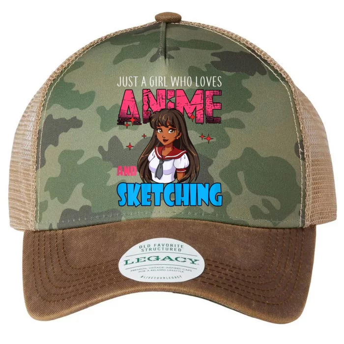 Anime Lover Girl Just A Girl Who Loves Anime And Sketching Legacy Tie Dye Trucker Hat