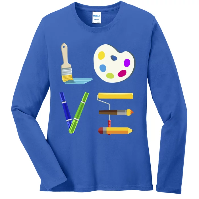 Art Love Gift Artist Gift Paint Gift Ladies Long Sleeve Shirt