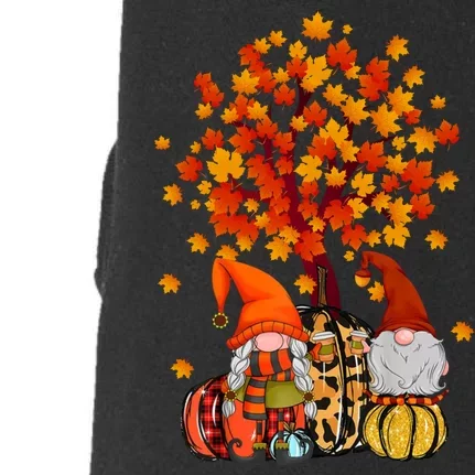 Autumn Leaves Gnomes Fall Season Pumpkin Doggie 3-End Fleece Hoodie