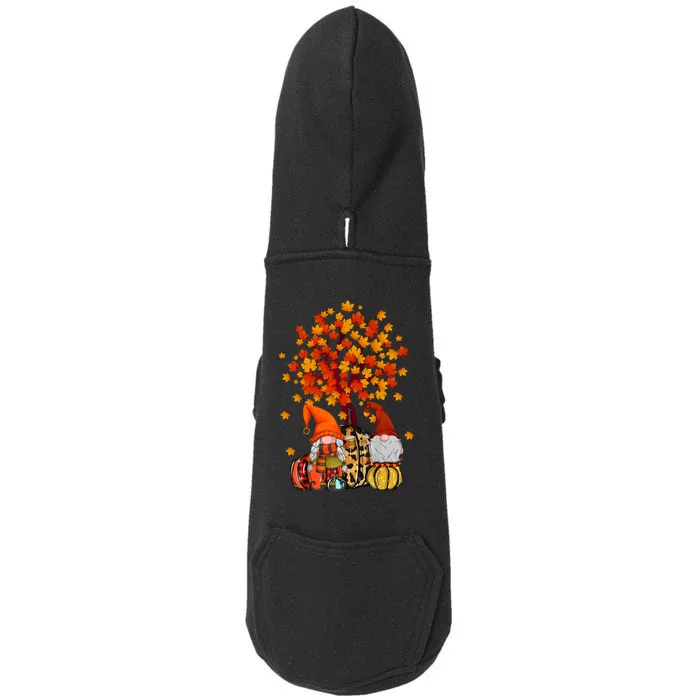 Autumn Leaves Gnomes Fall Season Pumpkin Doggie 3-End Fleece Hoodie