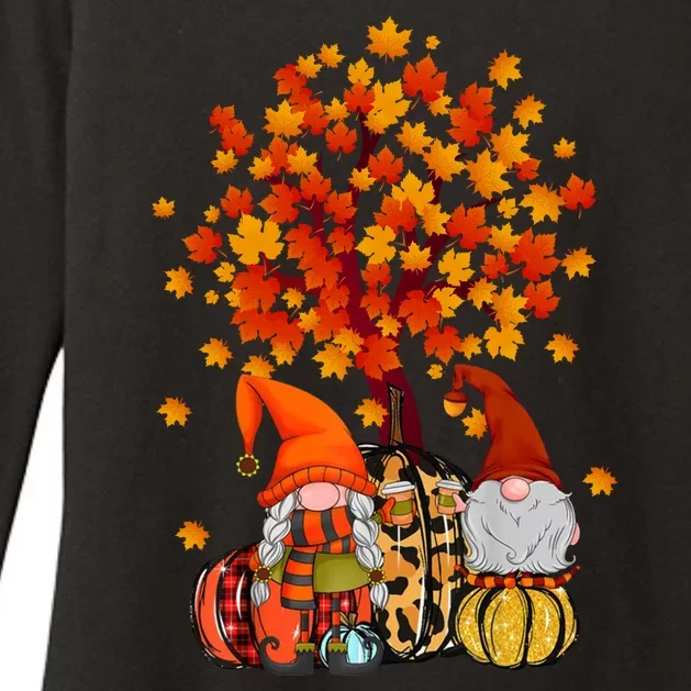 Autumn Leaves Gnomes Fall Season Pumpkin Womens CVC Long Sleeve Shirt