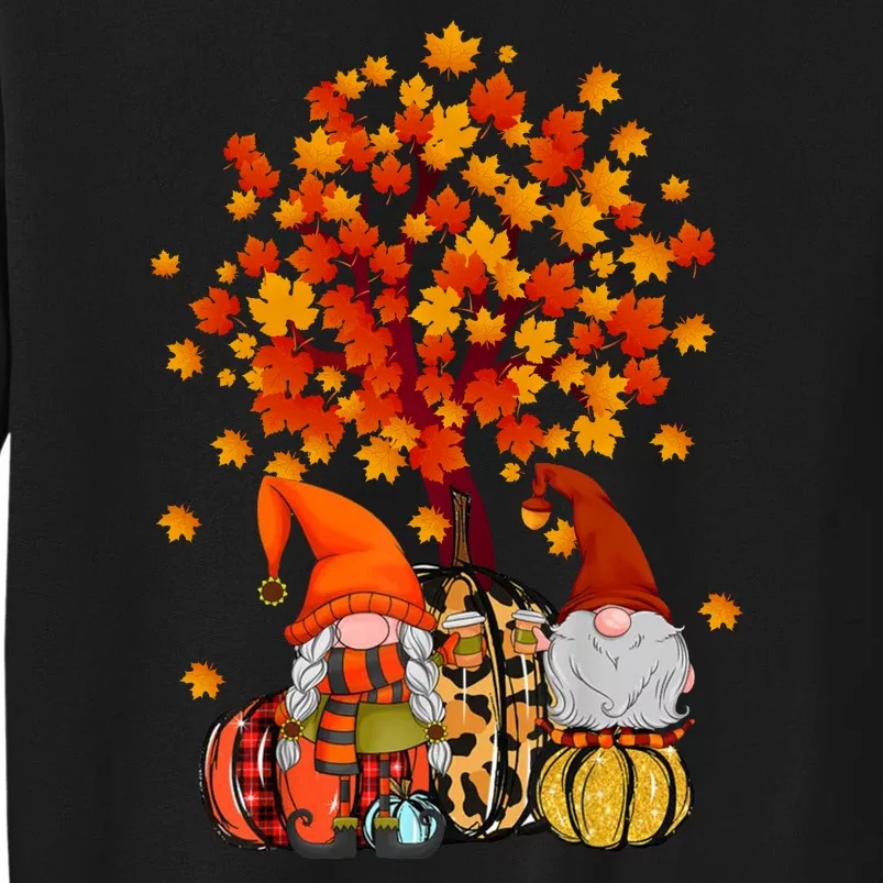 Autumn Leaves Gnomes Fall Season Pumpkin Tall Sweatshirt