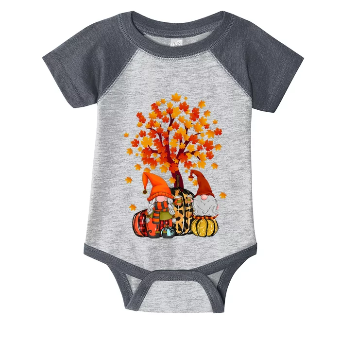 Autumn Leaves Gnomes Fall Season Pumpkin Infant Baby Jersey Bodysuit