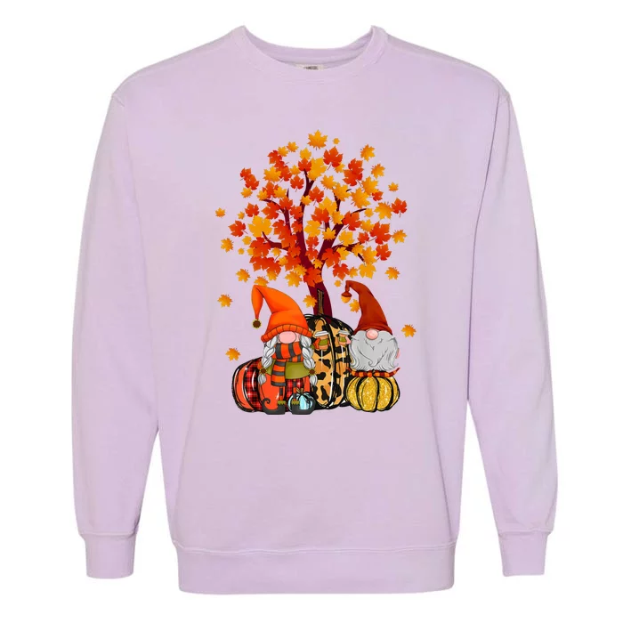 Autumn Leaves Gnomes Fall Season Pumpkin Garment-Dyed Sweatshirt