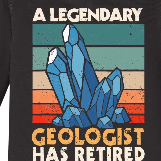 A Legendary Geologist Has Retired Retiree Earth Pension Baby Long Sleeve Bodysuit