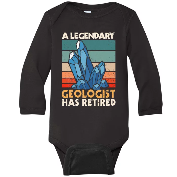 A Legendary Geologist Has Retired Retiree Earth Pension Baby Long Sleeve Bodysuit