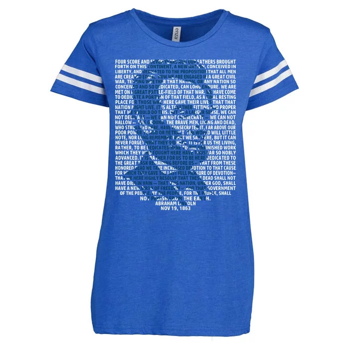 Abraham Lincoln Gettysburg Address Gift History Enza Ladies Jersey Football T-Shirt