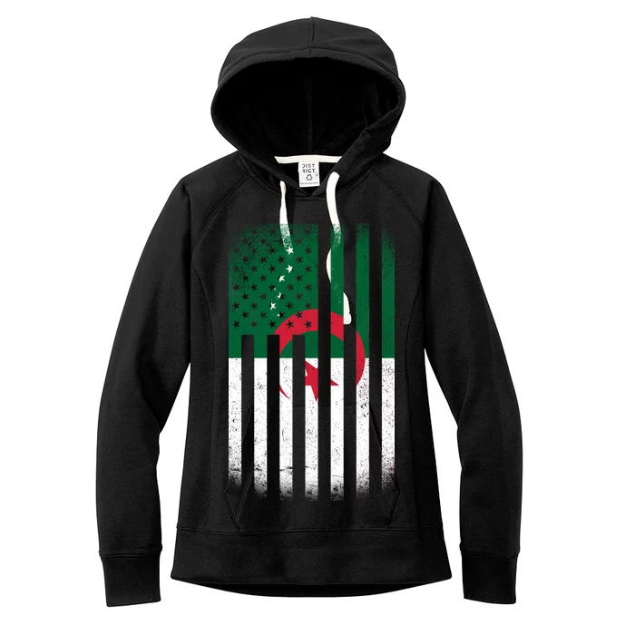 Algeria United States of America USA Flag Women's Fleece Hoodie