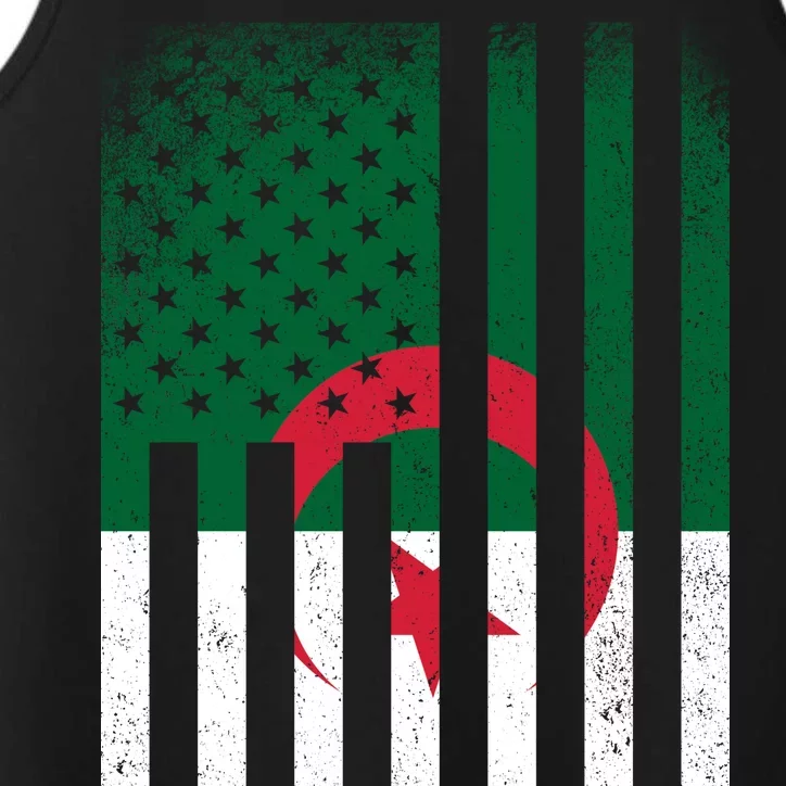 Algeria United States of America USA Flag Performance Tank