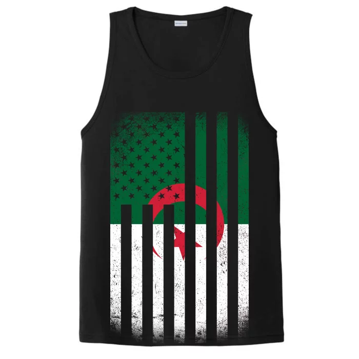 Algeria United States of America USA Flag Performance Tank