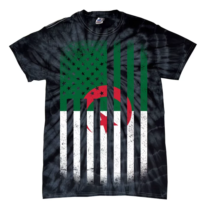 Algeria United States of America USA Flag Tie-Dye T-Shirt