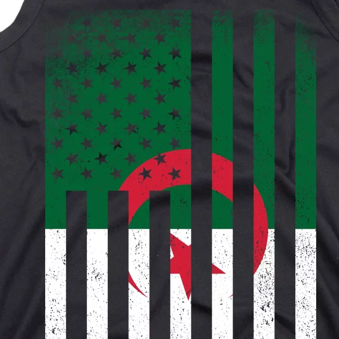 Algeria United States of America USA Flag Tank Top