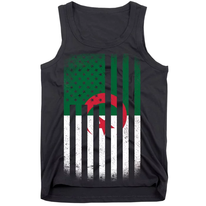 Algeria United States of America USA Flag Tank Top