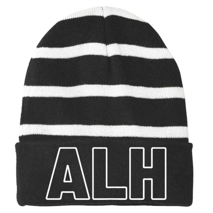 Always Lift Heavy Striped Beanie with Solid Band