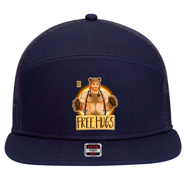 Adam Likes Hugs Bear Pride Ginger Edition 7 Panel Mesh Trucker Snapback Hat