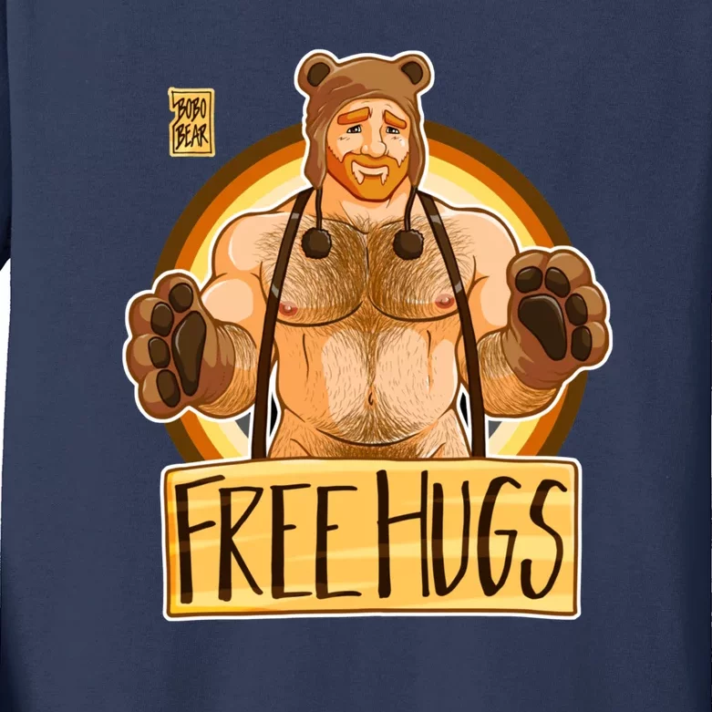 Adam Likes Hugs Bear Pride Ginger Edition Kids Long Sleeve Shirt