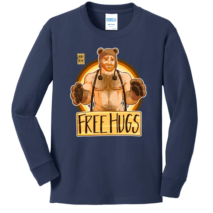 Adam Likes Hugs Bear Pride Ginger Edition Kids Long Sleeve Shirt