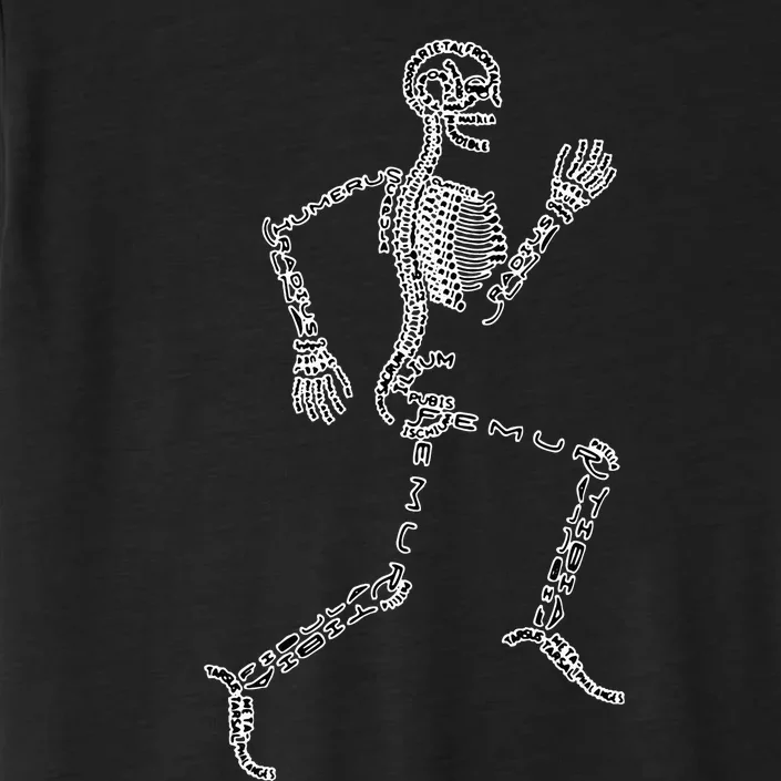 Anatomy Labels Human Skeleton Running Bone Names For Geeks ChromaSoft Performance T-Shirt