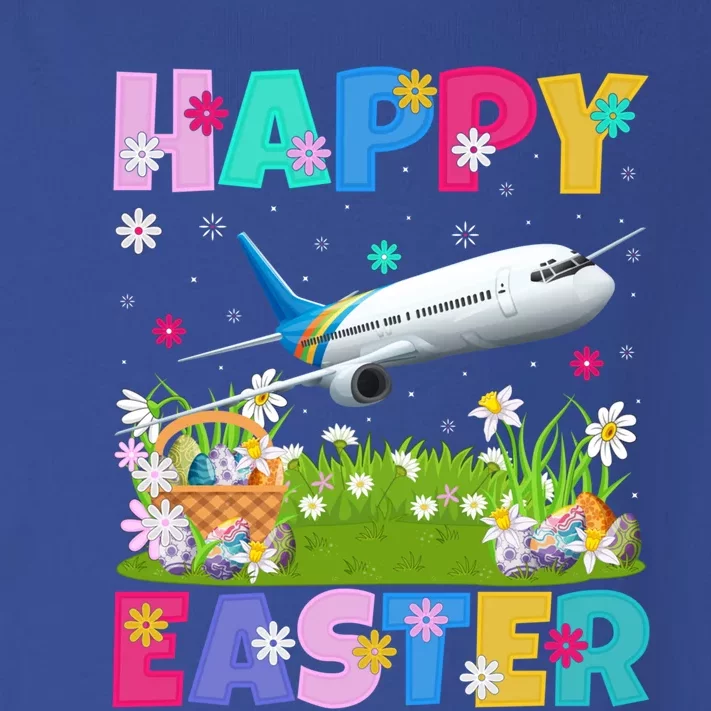 Airplane Lover Happy Easter Bunny Airplane Easter Sunday Gift Toddler Long Sleeve Shirt