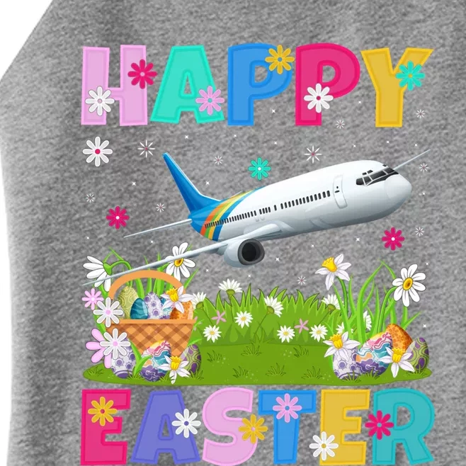 Airplane Lover Happy Easter Bunny Airplane Easter Sunday Gift Women’s Perfect Tri Rocker Tank