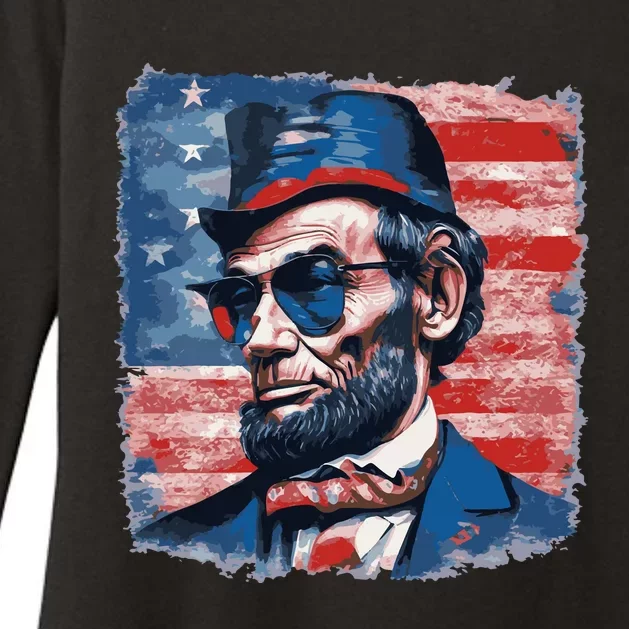 Abraham Lincoln Honest Abe Patriot Womens CVC Long Sleeve Shirt