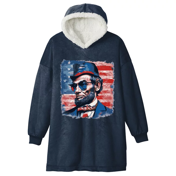 Abraham Lincoln Honest Abe Patriot Hooded Wearable Blanket