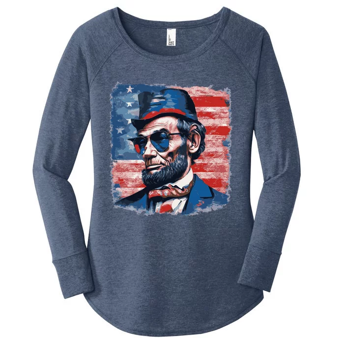 Abraham Lincoln Honest Abe Patriot Women's Perfect Tri Tunic Long Sleeve Shirt