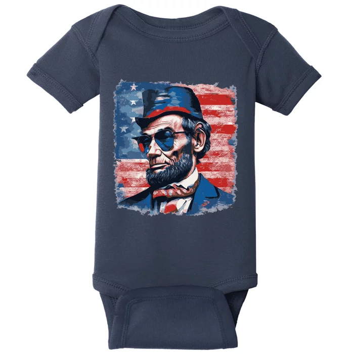 Abraham Lincoln Honest Abe Patriot Baby Bodysuit