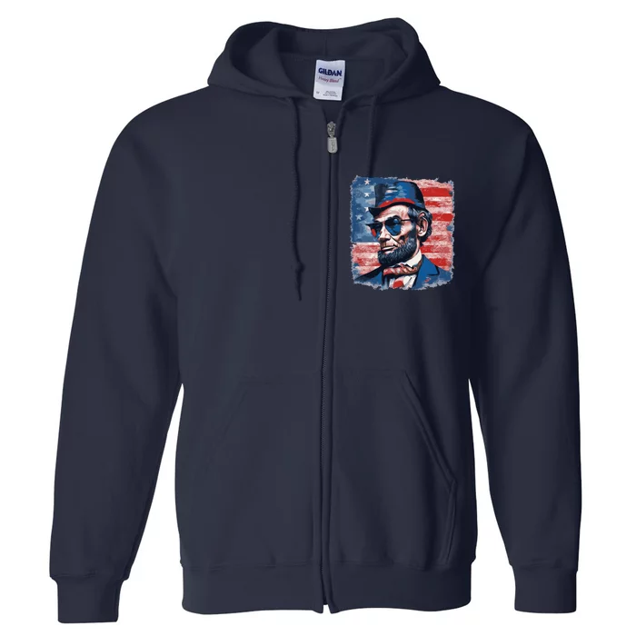 Abraham Lincoln Honest Abe Patriot Full Zip Hoodie