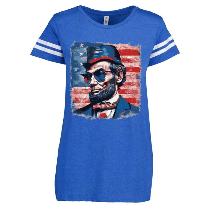 Abraham Lincoln Honest Abe Patriot Enza Ladies Jersey Football T-Shirt