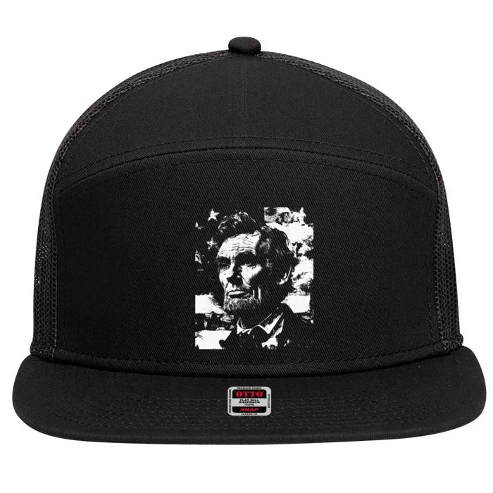 Abraham Lincoln History Teacher President 4th Of July 7 Panel Mesh Trucker Snapback Hat