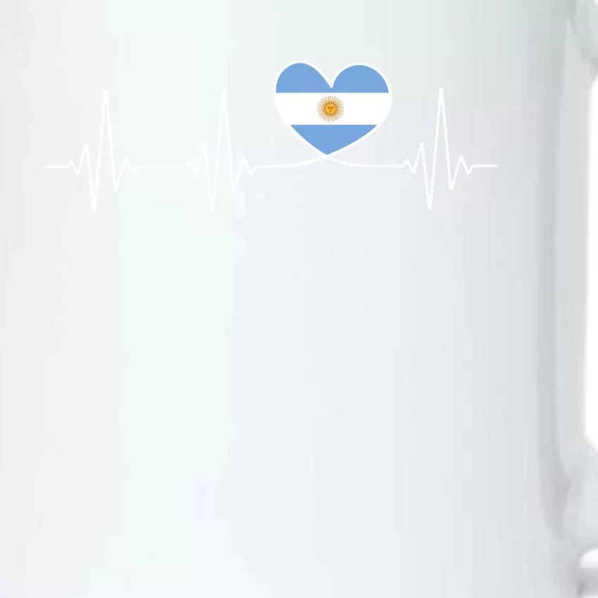 Argentina Love Heartbeat And Argentine Flag Heart Argentina Gift Black Color Changing Mug