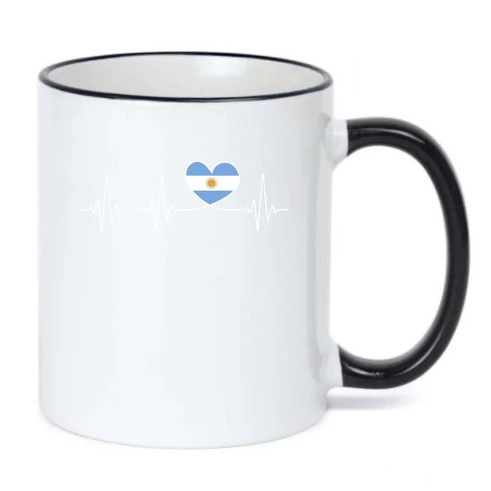 Argentina Love Heartbeat And Argentine Flag Heart Argentina Gift Black Color Changing Mug