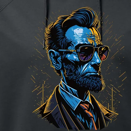 Abraham Lincoln Hip Graffiti Style Performance Fleece Hoodie