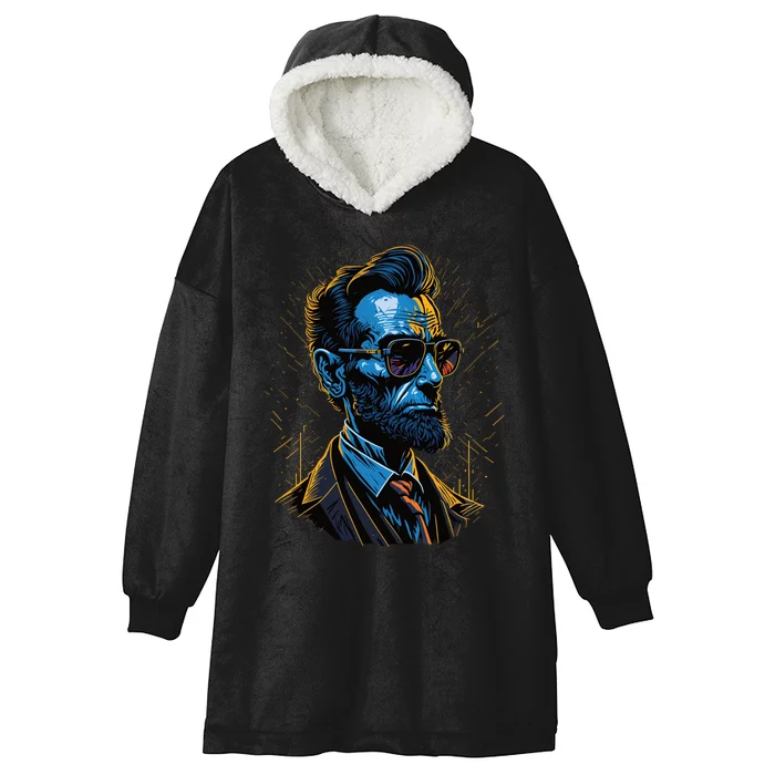 Abraham Lincoln Hip Graffiti Style Hooded Wearable Blanket