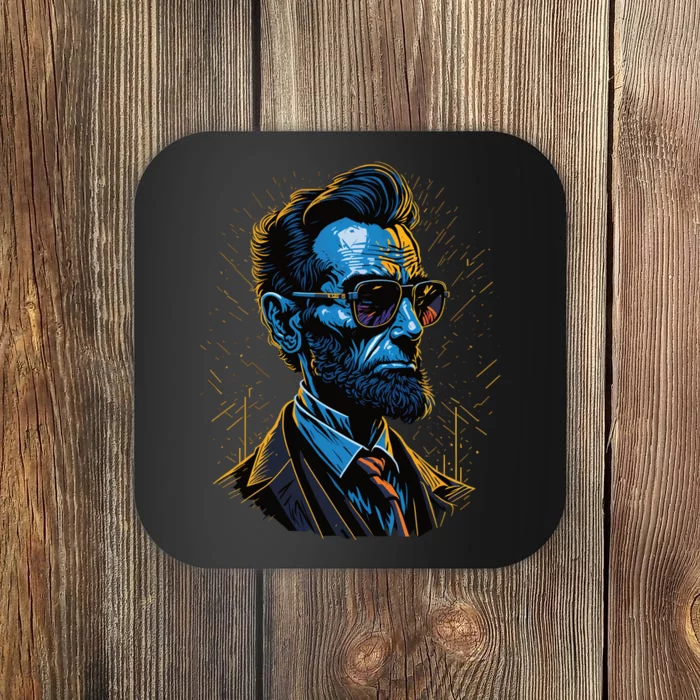 Abraham Lincoln Hip Graffiti Style Coaster