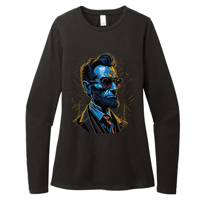 Abraham Lincoln Hip Graffiti Style Womens CVC Long Sleeve Shirt