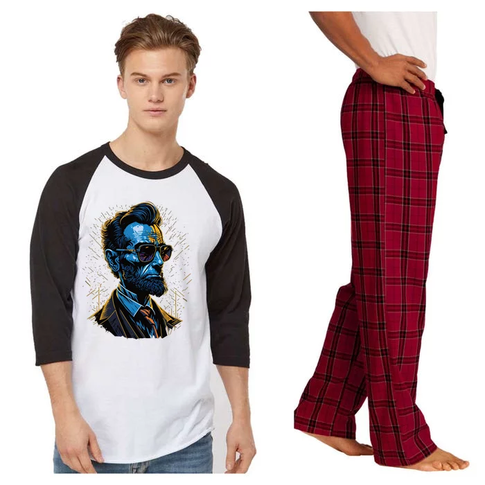 Abraham Lincoln Hip Graffiti Style Raglan Sleeve Pajama Set