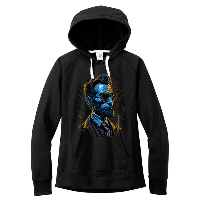 Abraham Lincoln Hip Graffiti Style Women's Fleece Hoodie