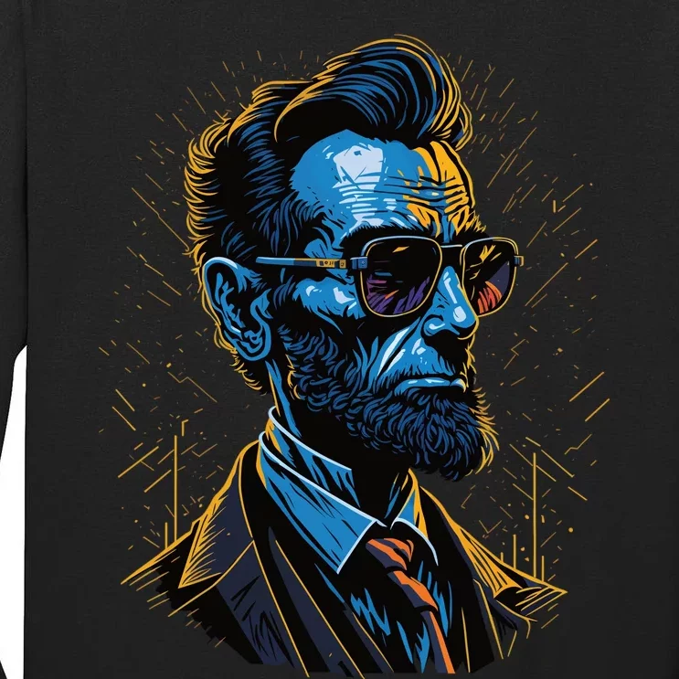 Abraham Lincoln Hip Graffiti Style Tall Long Sleeve T-Shirt