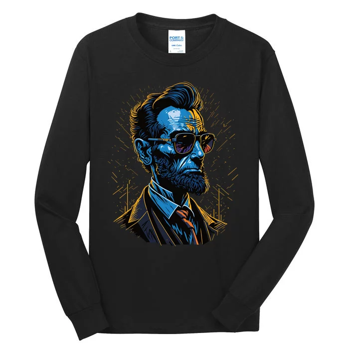 Abraham Lincoln Hip Graffiti Style Tall Long Sleeve T-Shirt