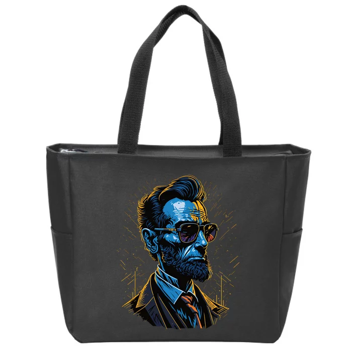 Abraham Lincoln Hip Graffiti Style Zip Tote Bag