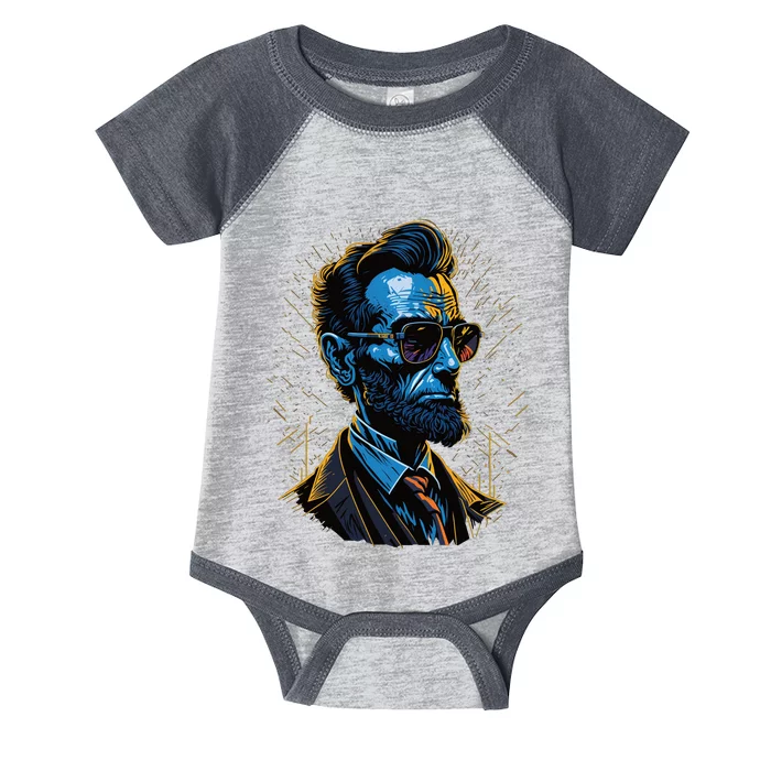 Abraham Lincoln Hip Graffiti Style Infant Baby Jersey Bodysuit