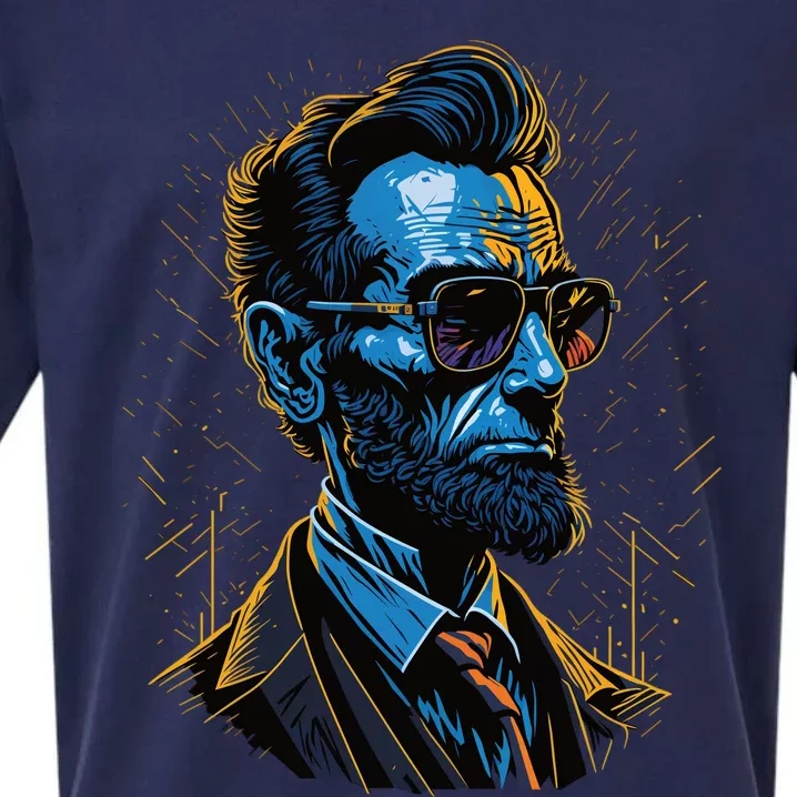 Abraham Lincoln Hip Graffiti Style Sueded Cloud Jersey T-Shirt