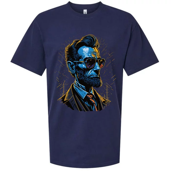 Abraham Lincoln Hip Graffiti Style Sueded Cloud Jersey T-Shirt