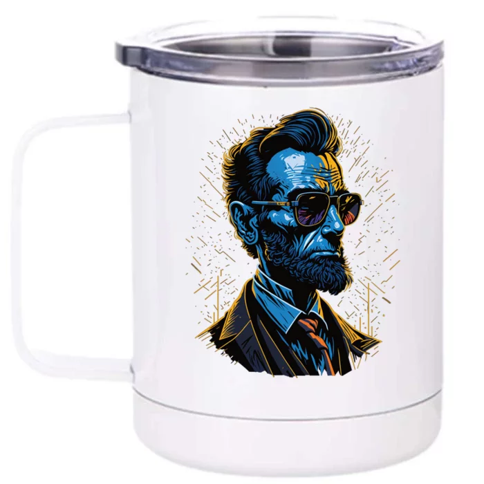 Abraham Lincoln Hip Graffiti Style Front & Back 12oz Stainless Steel Tumbler Cup