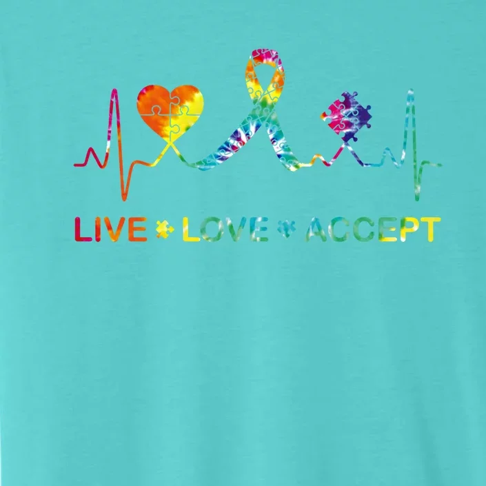 Autism Love Heart Puzzle Piece Autism Heartbeat Meaningful Gift ChromaSoft Performance T-Shirt