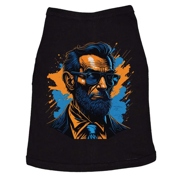 Abraham Lincoln Hipster Doggie Tank