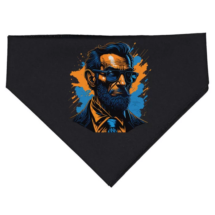 Abraham Lincoln Hipster USA-Made Doggie Bandana